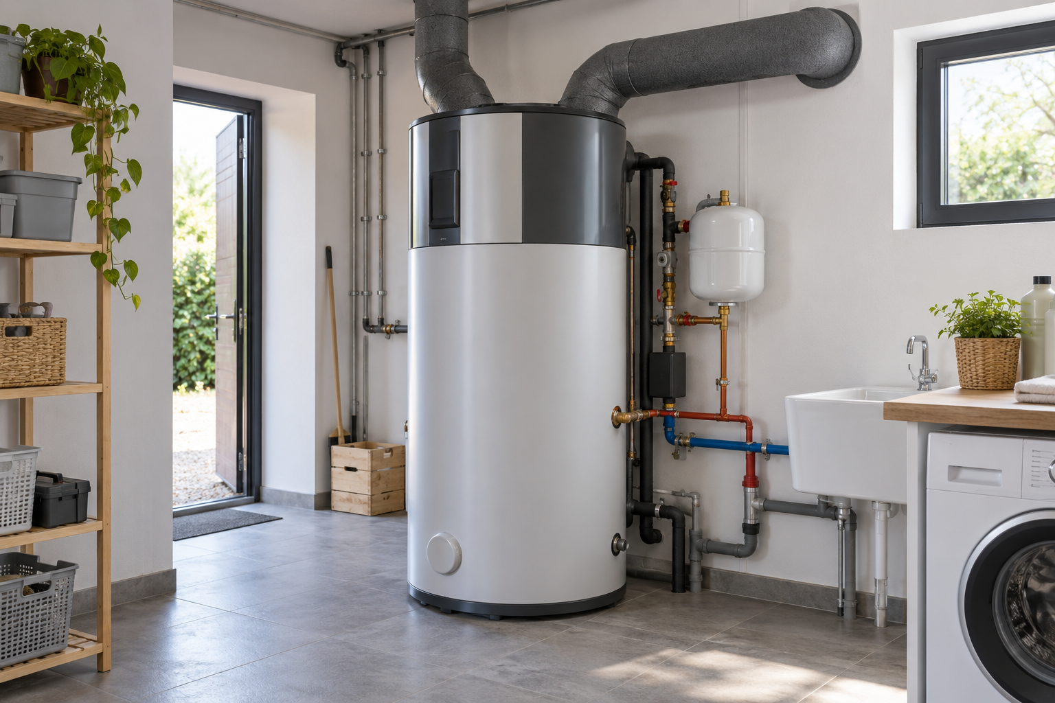Chauffe-eau thermodynamique installé dans un local technique