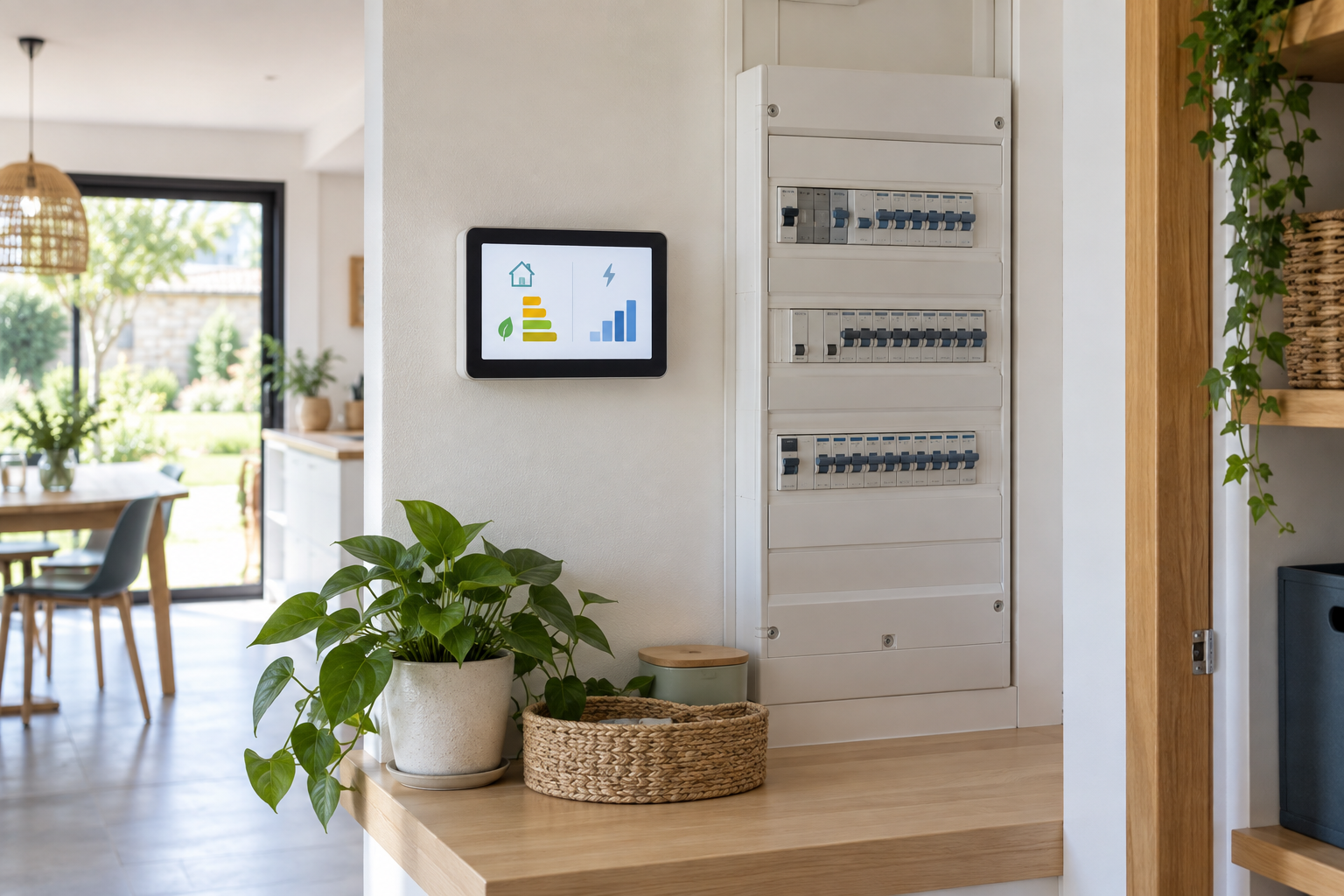 Tableau de suivi et tableau électrique dans une maison